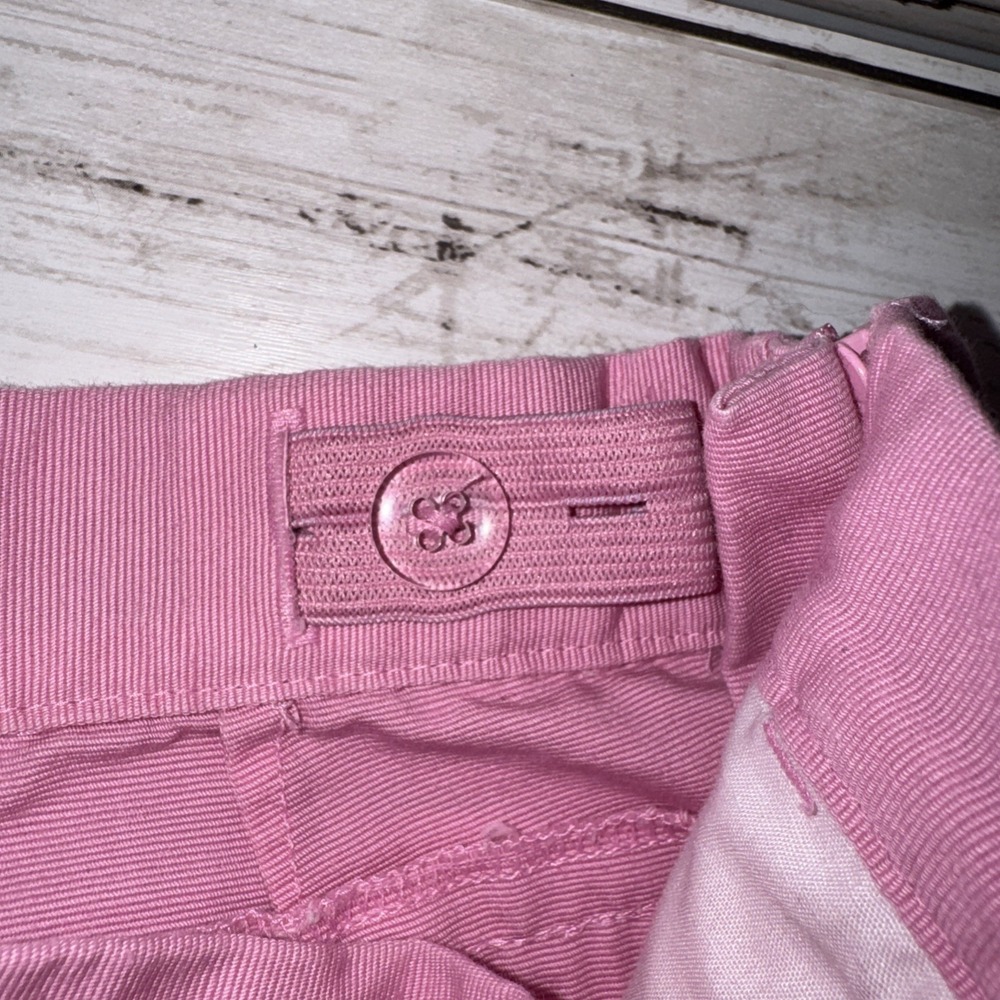 Janie and Jack Chino Shorts Baby Pink Bow Side Zip Adjustable Waist 18 24 Months - Picture 5 of 7